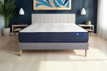 Ensemble Matelas Sommier 140x220 cm - Sommier Gris (en kit) - Actiflex Life