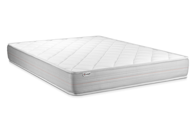 Ensemble Matelas Sommier 160x200 cm - Sommier Noir (déjà monté) - Vitalmemo