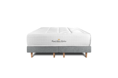 Ensemble Matelas Sommier 200x200 cm - 2 Sommiers Gris (déjà monté) - Windsor