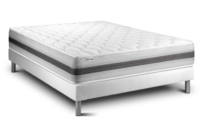 Ensemble Matelas Sommier 140x220 cm - Sommier Blanc (en kit) - Vitalspring Recover
