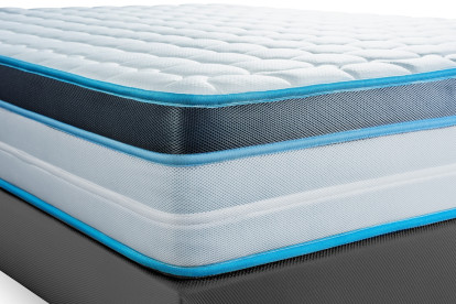 Ensemble Matelas Sommier 200x200 cm - 2 Sommiers Gris - Perform