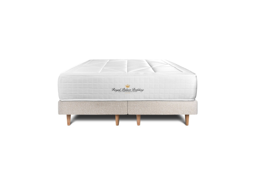 Ensemble Matelas Sommier 180x200 cm - 2 Sommiers Beige Clair (déjà monté) - Windsor