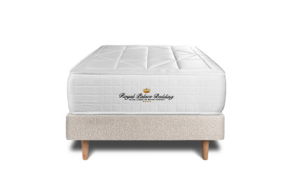 Ensemble Matelas Sommier 90x200 cm - Sommier Beige Clair (déjà monté) - Windsor