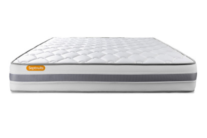 Ensemble Matelas Sommier 200x200 cm - 2 Sommiers Gris - Memo Spring