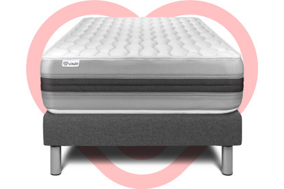 Ensemble Matelas Sommier 120x200 cm - Sommier Gris (en kit) - Vitalspring Recover