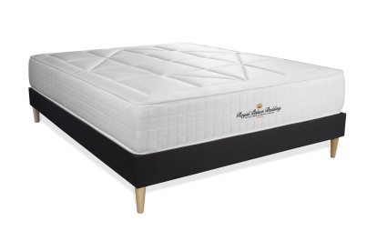 Ensemble Matelas Sommier 180x220 cm - Sommier Noir (en kit) - Windsor