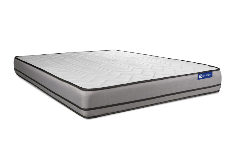 Ensemble Matelas Sommier 140x220 cm - Sommier Gris (en kit) - Actimemo Night