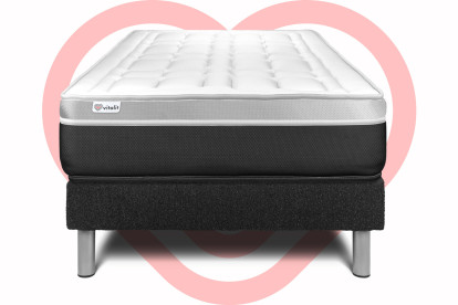 Ensemble Matelas Sommier 120x200 cm - Sommier Noir (en kit) - Vital Soft