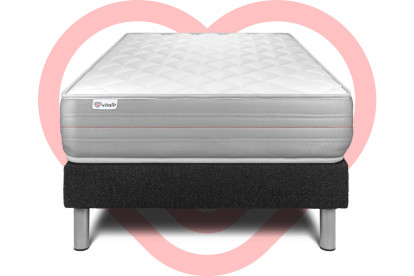 Ensemble Matelas Sommier 120x200 cm - Sommier Noir (en kit) - Vitalmemo
