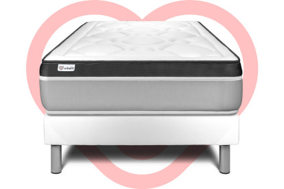Ensemble Matelas Sommier 120x190 cm - Sommier Blanc (en kit) - Vital Ergo