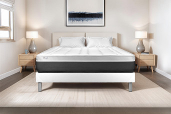 Ensemble Matelas Sommier 180x220 cm - Sommier Blanc (en kit) - Vital Soft