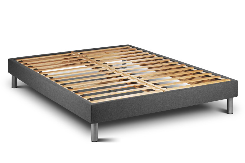 Ensemble Matelas Sommier 150x190 cm - Sommier Gris (en kit) - Vital Form
