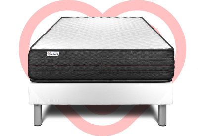 Ensemble Matelas Sommier 120x190 cm - Sommier Blanc (en kit) - Vitalpower