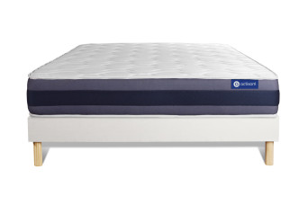 Ensemble Matelas Sommier 150x195 cm - Sommier Blanc (en kit) - Actiflex Morpho