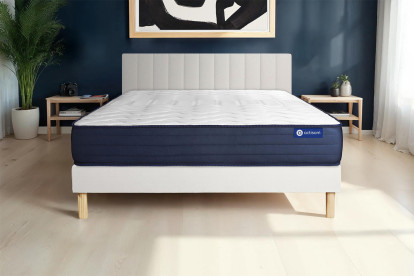 Ensemble Matelas Sommier 140x220 cm - Sommier Blanc (en kit) - Actilatex Life