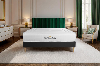 Ensemble Matelas Sommier 180x210 cm - Sommier Noir (en kit) - Lancaster
