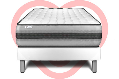 Ensemble Matelas Sommier 90x190 cm - Sommier Blanc (en kit) - Vitalpower Recover