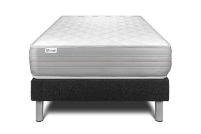 Ensemble Matelas Sommier 90x190 cm - Sommier Noir (en kit) - Vitalmemo