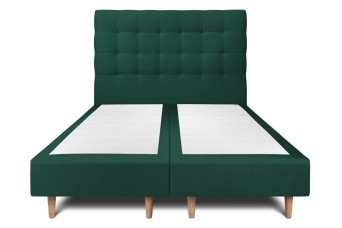 Lit 2x80x200 cm avec Tête de lit capitonnée - Tissu Velours