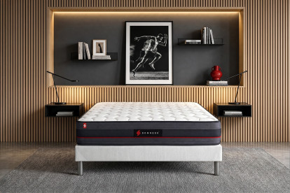 Ensemble Matelas Sommier 140x200 cm - Sommier Blanc (déjà monté) - Regen
