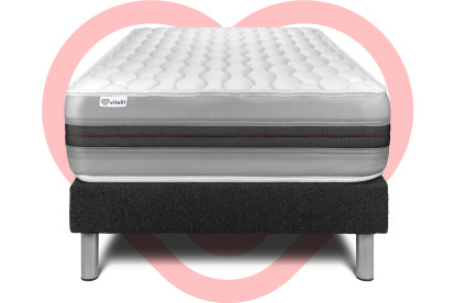 Ensemble Matelas Sommier 90x200 cm - Sommier Noir (en kit) - Vitalspring Recover