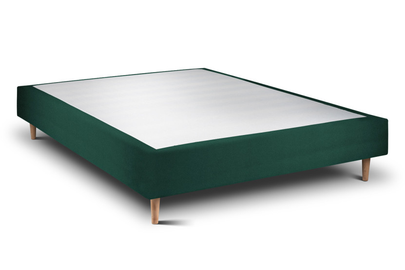 Lit 140x190 cm avec Tête de lit tapissée - Tissu Velours