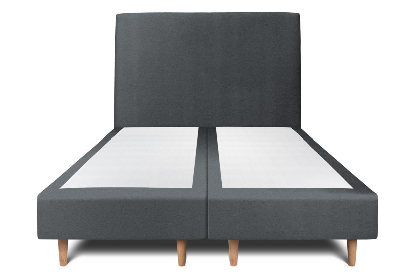 Lit 2x90x200 cm avec Tête de lit tapissée - Tissu Velours