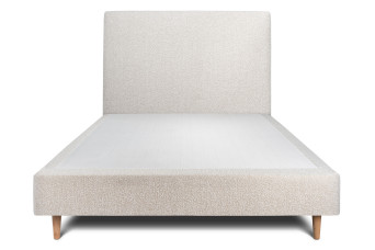 Lit 150x190 cm avec Tête de lit tapissée - Tissu Bouclette