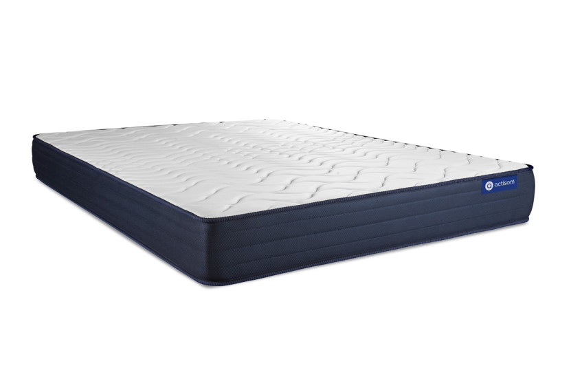Pack lit complet 140x190 cm - Matelas + Sommier Blanc (en kit) + 2 oreillers + Couette - Actiflex Life