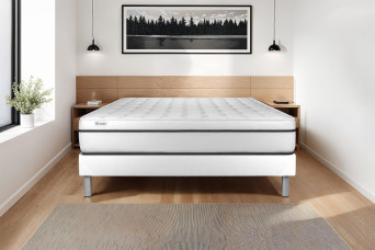 Ensemble Matelas Sommier 140x200 cm - Sommier Blanc (en kit) - Vital Spa