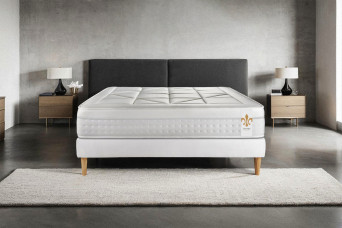 Ensemble Matelas Sommier 200x200 cm - Sommier Blanc (en kit) - Vingt-Huit
