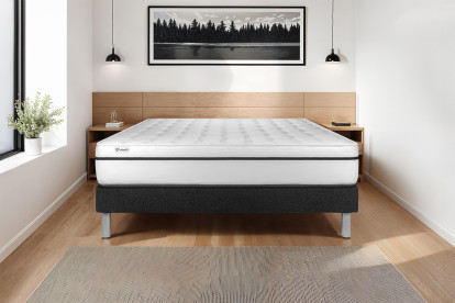 Ensemble Matelas Sommier 200x200 cm - Sommier Noir (en kit) - Vital Spa