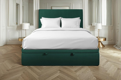 Sommier Coffre 140x190 cm - Velours - Vert