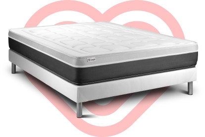 Ensemble Matelas Sommier 160x200 cm - Sommier Blanc (en kit) - Vital Soft