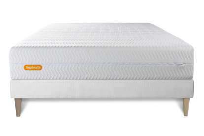 Ensemble Matelas Sommier 180x200 cm - Sommier Blanc (en kit) - Memo Bio