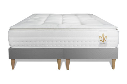 Ensemble Matelas Sommier 160x200 cm - 2 Sommiers Gris - Vingt-Huit PLUS