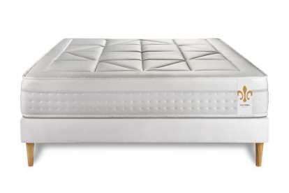 Ensemble Matelas Sommier 140x190 cm - Sommier Blanc (déjà monté) - Vingt-Huit