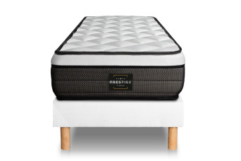 Ensemble Matelas Sommier 90x190 cm - Sommier Blanc (déjà monté) - Suite