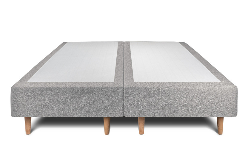 Lit 2x80x200 cm avec Tête de lit tapissée - Tissu Bouclette