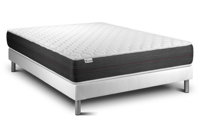 Ensemble Matelas Sommier 140x190 cm - Sommier Blanc (en kit) - Vitalspring