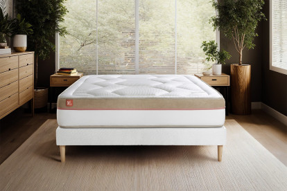 Ensemble Matelas Sommier 90x190 cm - Sommier Blanc (en kit) - Le Cosy