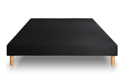 Pack lit complet 140x190 cm - Matelas + Sommier Noir + 2 oreillers + Couette - Exclusive