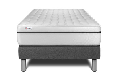 Ensemble Matelas Sommier 90x200 cm - Sommier Gris (en kit) - Vital Spa