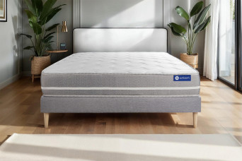 Ensemble Matelas Sommier 180x200 cm - Sommier Gris (en kit) - Actiflex Touch