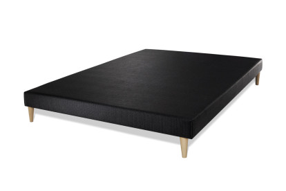Pack lit complet 160x200 cm - Matelas + 2 Sommiers noirs + 2 oreillers + Couette - Balmoral