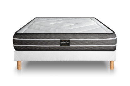 Ensemble Matelas Sommier 140x190 cm - Sommier Blanc (déjà monté) - Exclusive