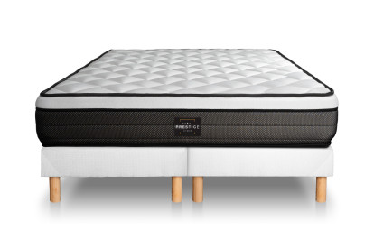 Ensemble Matelas Sommier 160x200 cm - 2 Sommiers Blancs - Suite