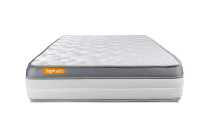 Ensemble Matelas Sommier 90x190 cm - Sommier Blanc (déjà monté) - Memo Zen