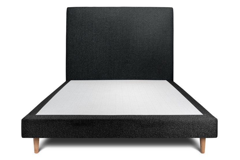 Lit 150x200 cm avec Tête de lit tapissée - Tissu Bouclette