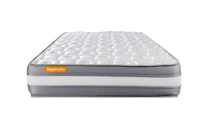 Ensemble Matelas Sommier 90x200 cm - Sommier Gris (déjà monté) - Memo Plus